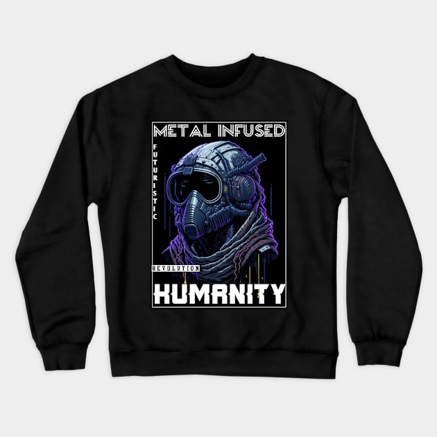 Metal Infused Humanity Crewneck Sweatshirt by QuirkyPrintShop